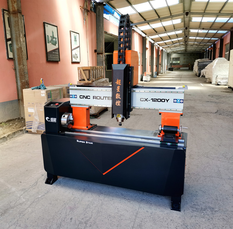 Superstar CNC CX -1200Y Máquina de talla de cilindro de carpintería pequeña