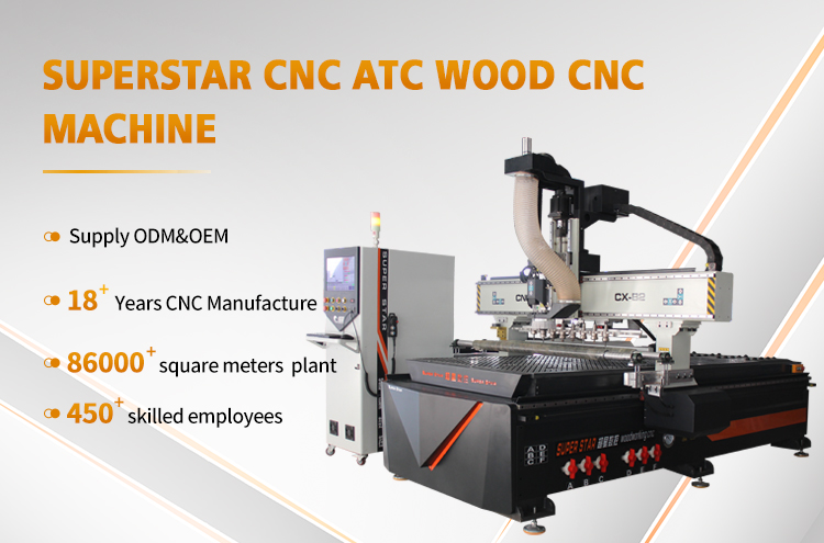 Superstar CX-B2 ATC ATC Muebles de carpintería CNC Máquina de corte de enrutador CNC 